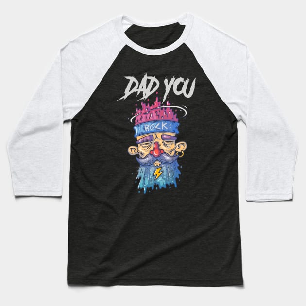 Dad You Rock Baseball T-Shirt by Golden Eagle Design Studio